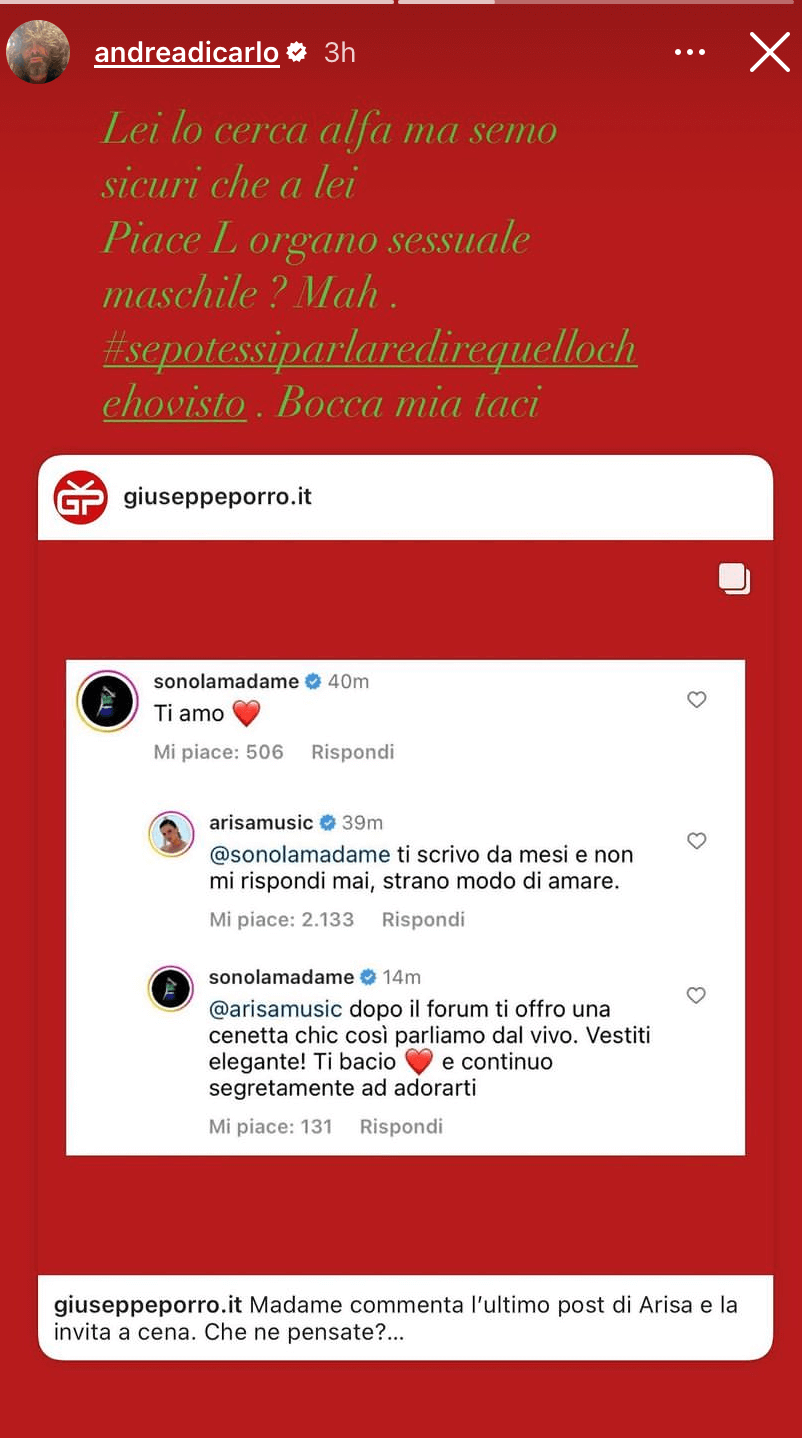 Arisa, l’ex fidanzato Andrea Di Carlo: “Siamo sicuri che a lei piaccia l’organo sessuale maschile?” - Arisa lex fidanzato Andrea Di Carlo 2 - Gay.it