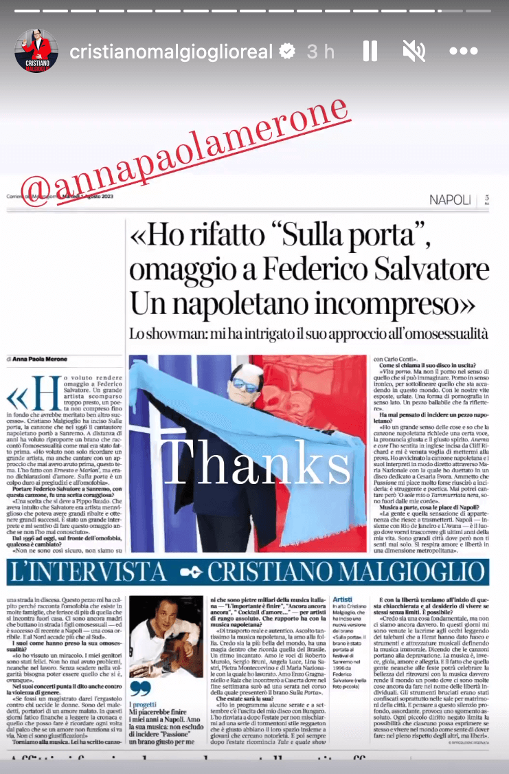 Cristiano Malgioglio canta Sulla Porta di Federico Salvatore: “La 1a canzone d’Italia contro l’omofobia” - Cristiano Malgioglio canta Sulla Porta di Federico Salvatore 2 - Gay.it