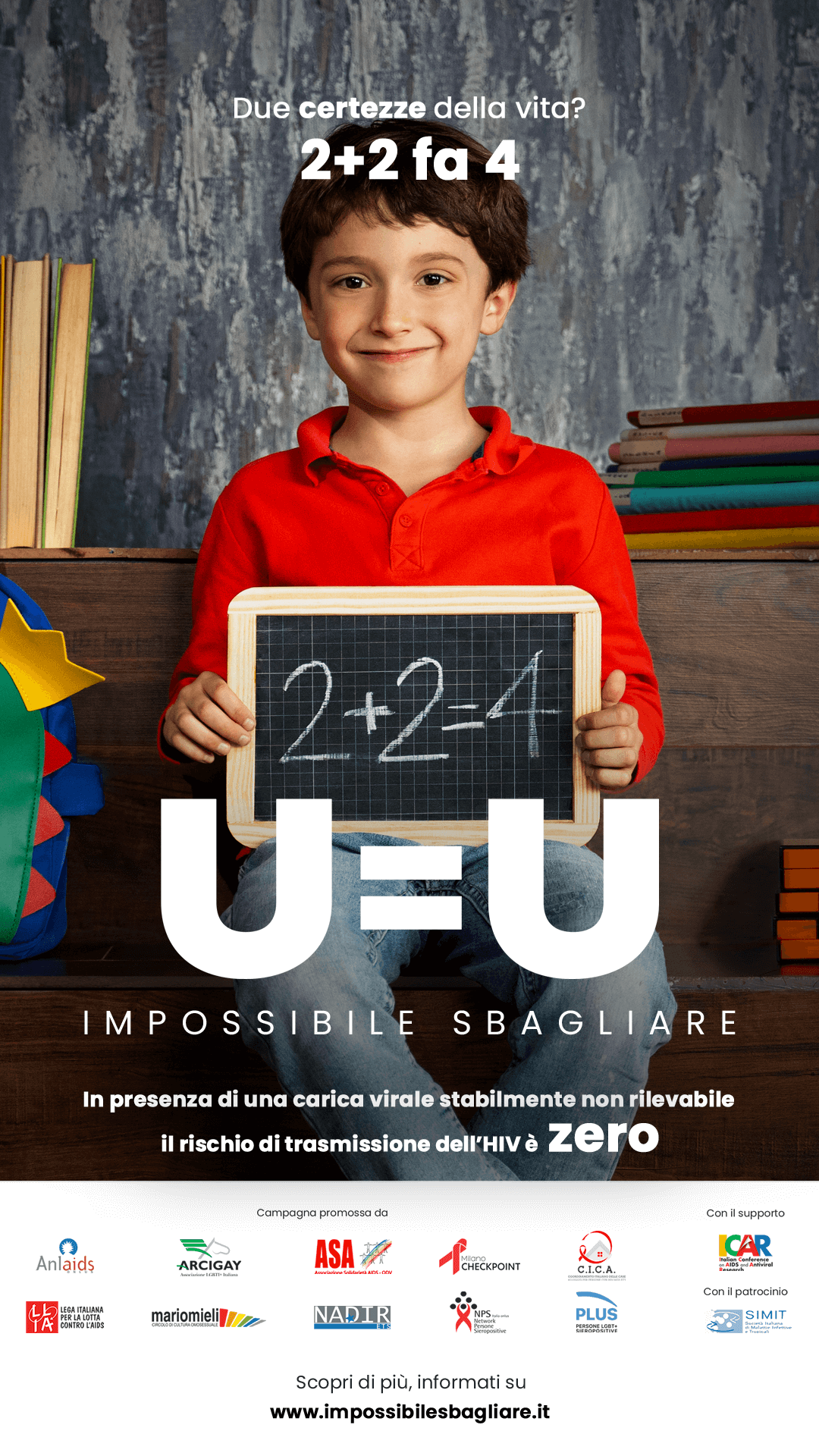 1° dicembre 2023, le 10 associazioni della campagna U=U lanciano l’allarme: “Troppe diagnosi tardive, non disperdiamo i progressi della scienza” - Duepiudue.Story 2 3 - Gay.it