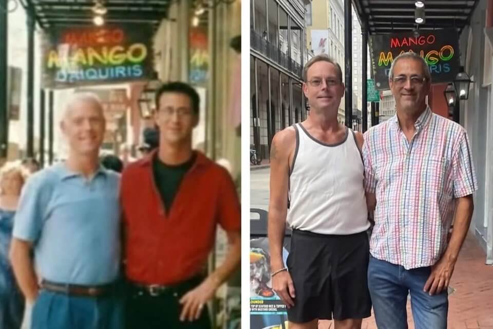 23 anni dopo ricreano la stessa foto per far credere a tuttə noi nell’amore - coppia gay - Gay.it