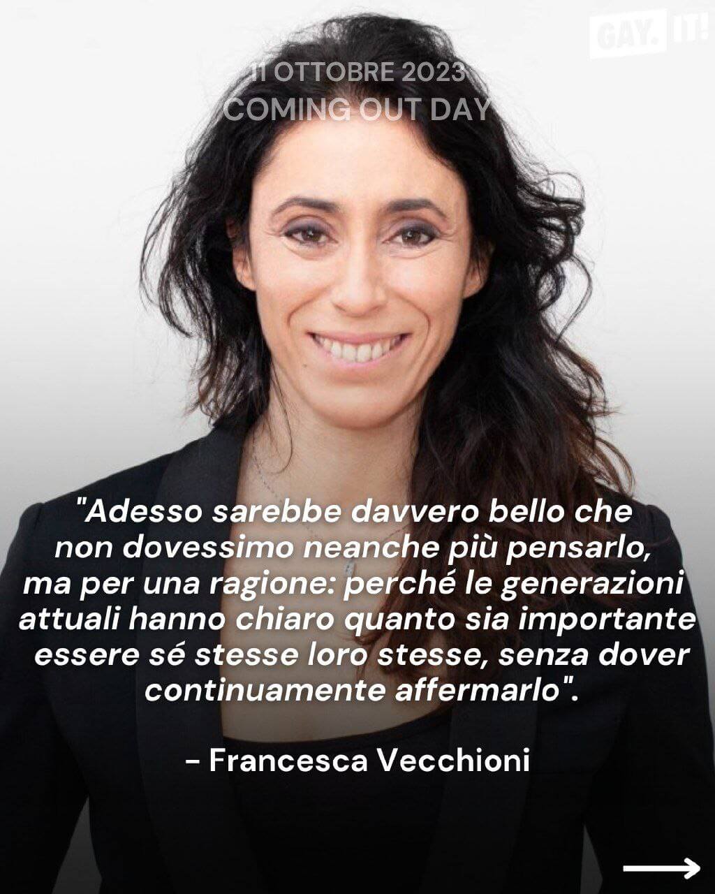 Coming Out: le parole di 10 persone famose - Coming Out Francesca Vecchioni - Gay.it