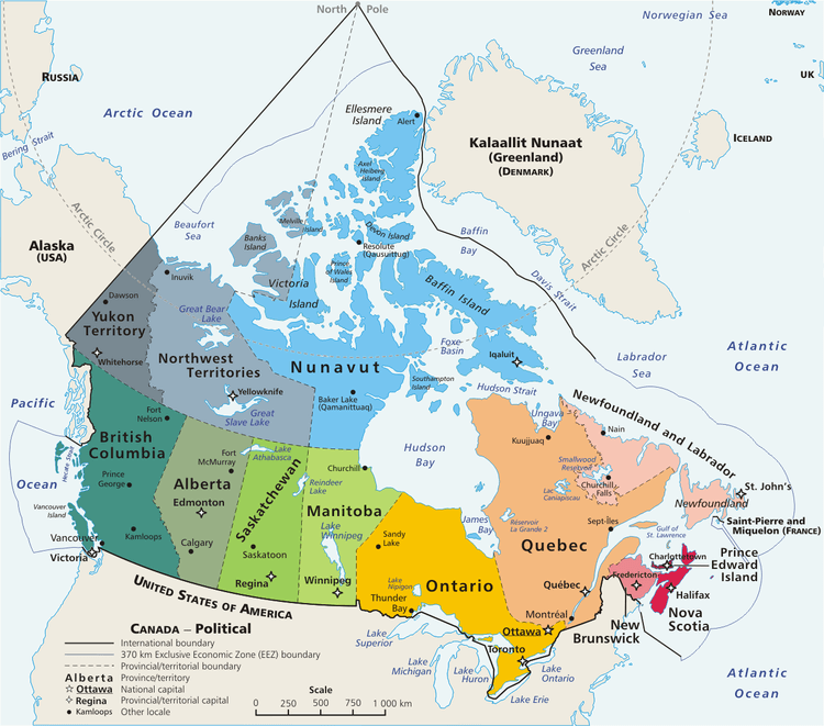 Mappa del Canada