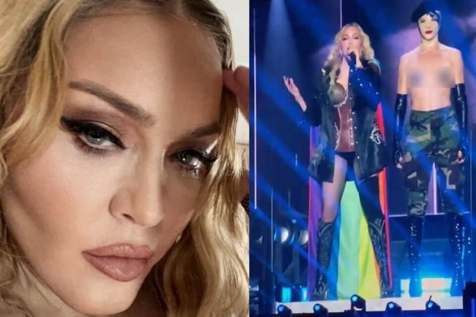 Madonna con la bandiera del Progress Pride sul palco del Celebration Tour: “Niente paura!”