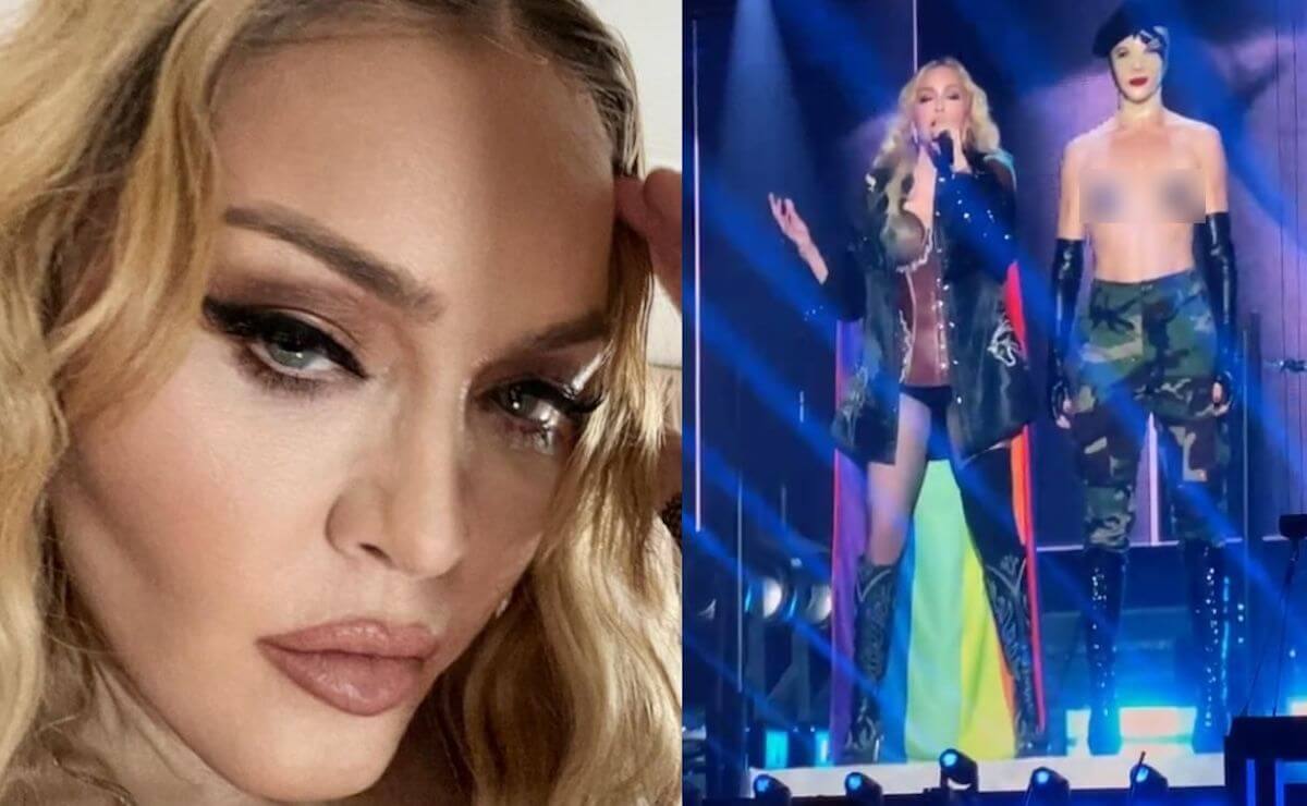 Madonna con la bandiera del Progress Pride sul palco del Celebration Tour: “Niente paura!”