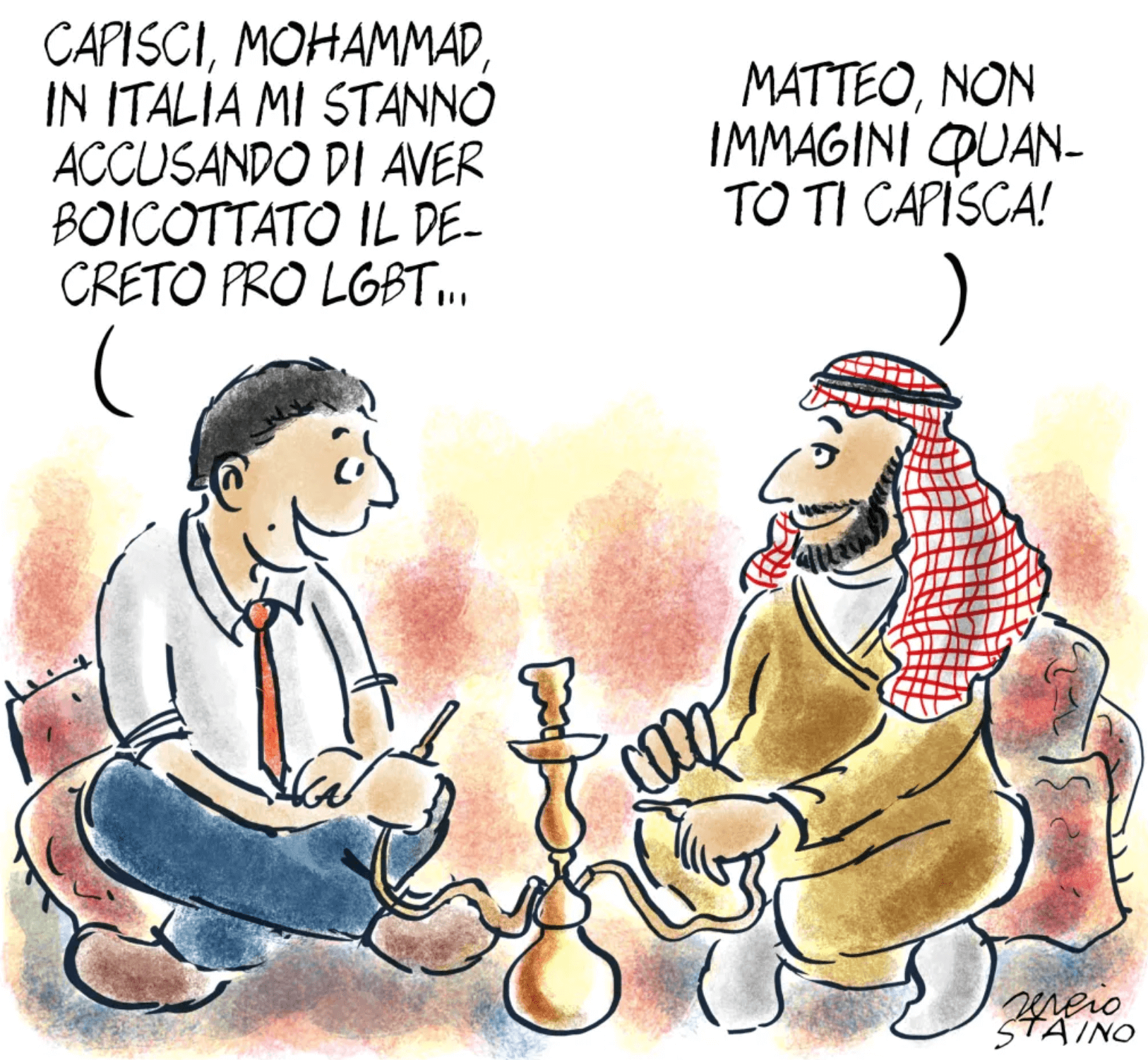 Addio Staino, alcune sue vignette a tema LGBTIQ+ - staino vignetta gay it 04 - Gay.it