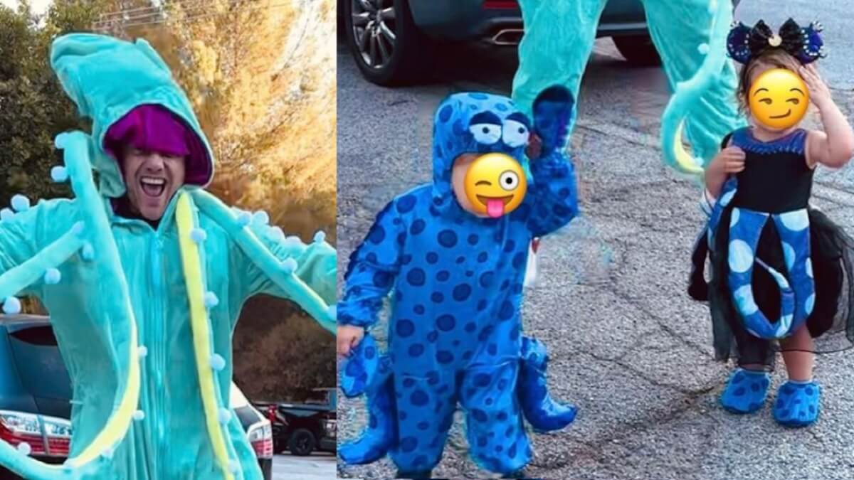 Halloween 2023, Tiziano Ferro diventa papà Polpo insieme ai due figli – la foto social