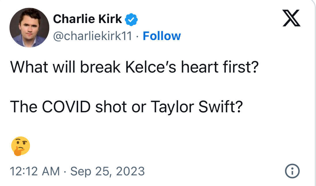 Charlie Kirk su X (Twitter)
