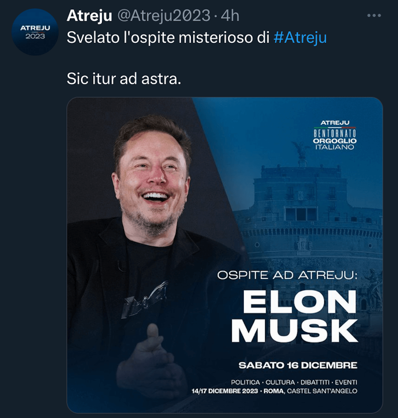 Musk ospite di Giorgia Meloni ad Atreju, Crocini: “Lui padre con la GPA ospite di un partito che vuole abolirla” - Elon Musk ad Atreju 2 - Gay.it