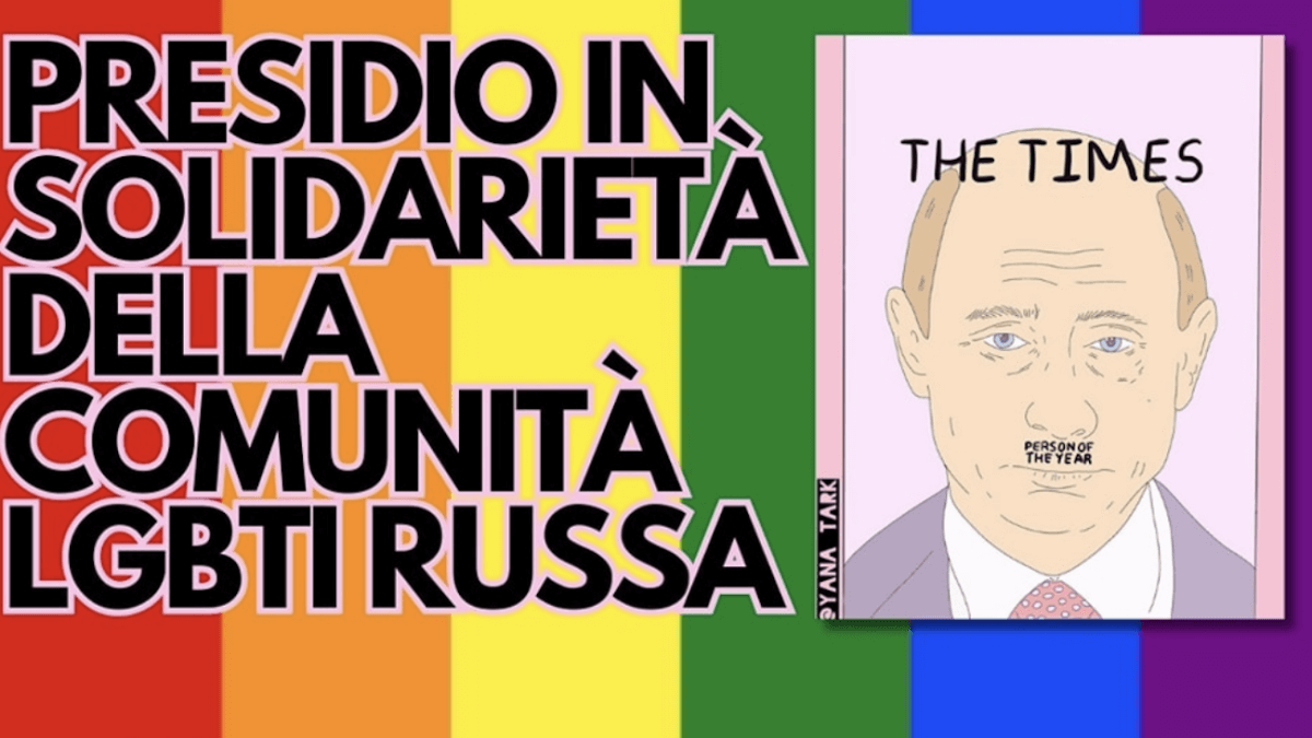 Milano, presidio al Consolato russo a sostegno della comunità LGBTQIA+ russa - Milano presidio al Consolato russo in solidarieta della comunita LGBTQIA russa - Gay.it