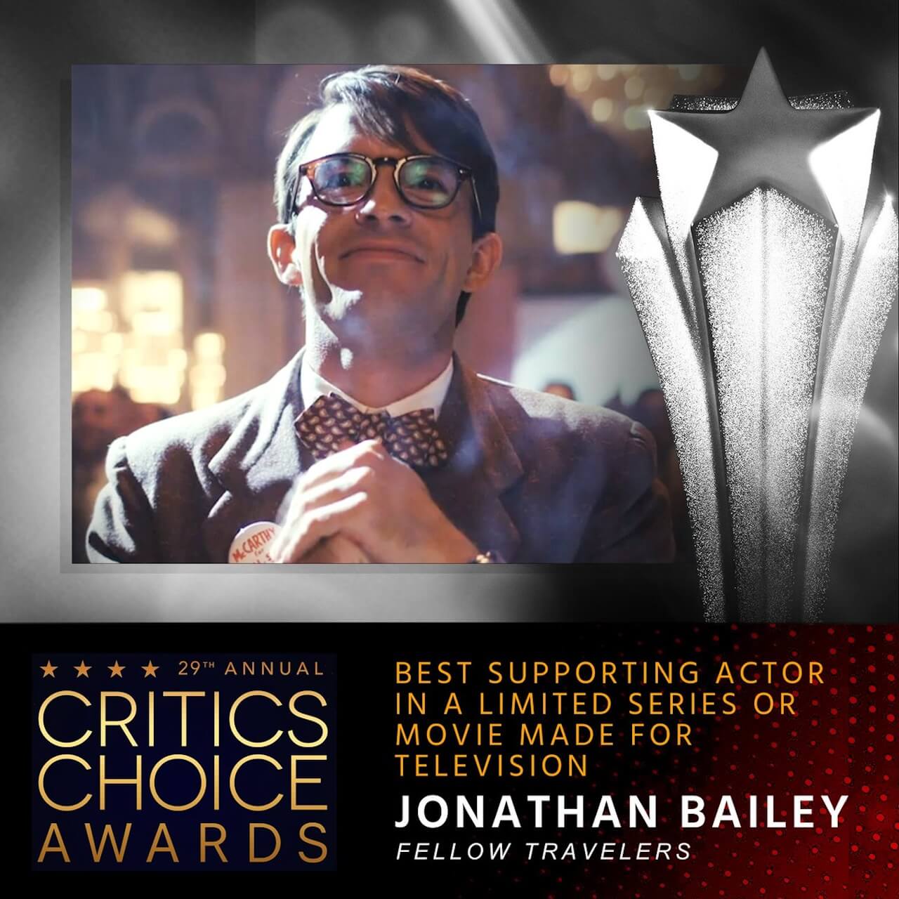 Jonathan Bailey trionfa ai Critics Choice Awards con Compagni di Viaggio e dedica il premio alla comunità LGBTQIA+. Il bellissimo discorso (VIDEO) - Jonathan Bailey 2 - Gay.it