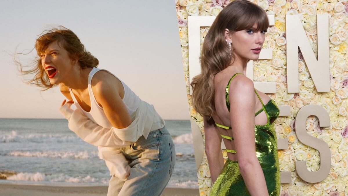 Taylor Swift Queer o Lesbica oppure no (a destra in Gucci ai Golden Globe 2024)