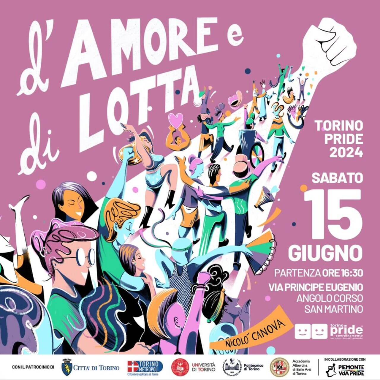 illustrazione di nicolo canova, torino pride 2024