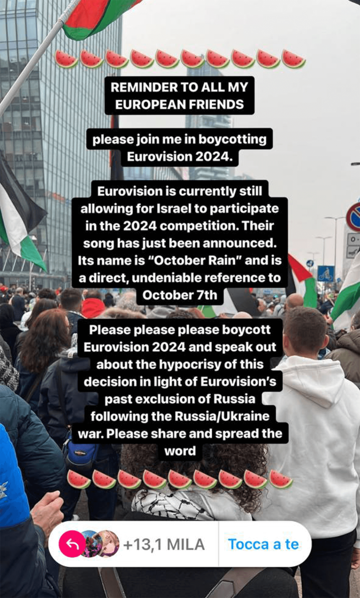 Eurovision 2024 Petizione boycott Israel
