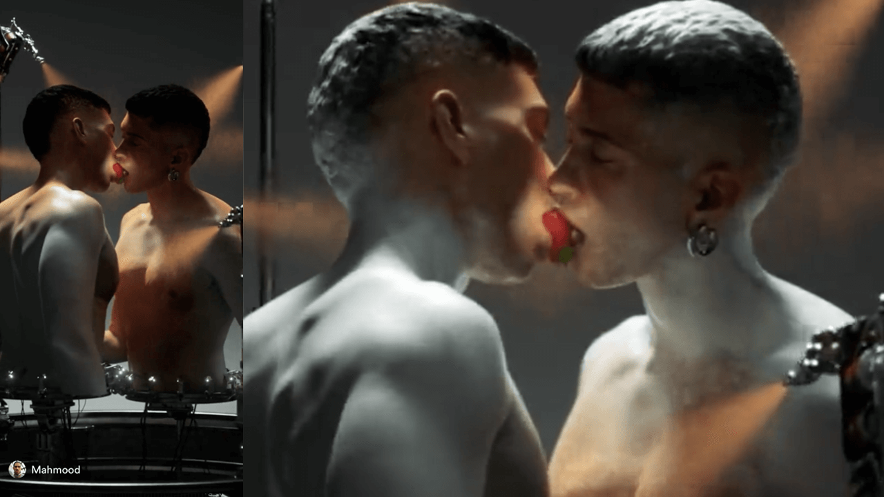 Mahmood - screenshot dai microvideo streaming delle tracce di Nei letti degli altri - visual artist: FREDERIK HEYMAN