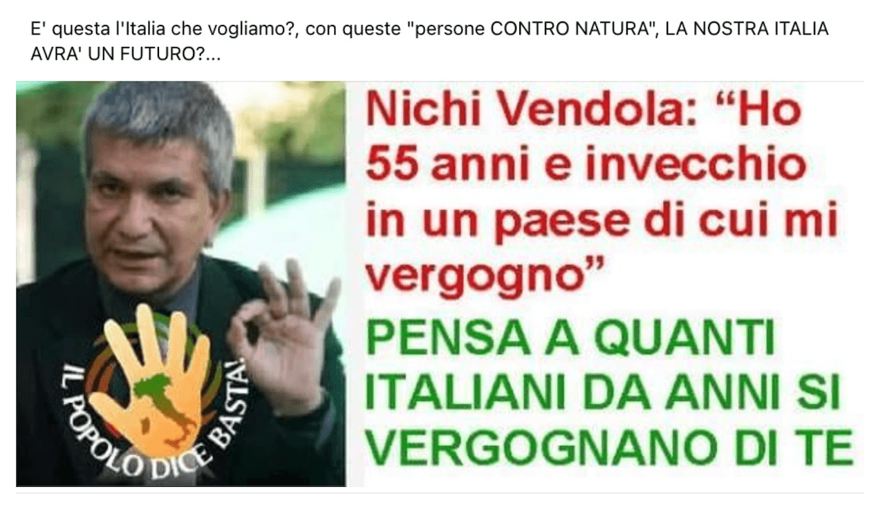 Sanremo 2024, Amadeus apre ai trattori. Il leader Danilo Calvani insultava Vendola, "è contro natura" - Sanremo 2024 Amadeus apre ai trattori. Quando il leader Danilo Calvani insultava Nichi Vendola 1 - Gay.it