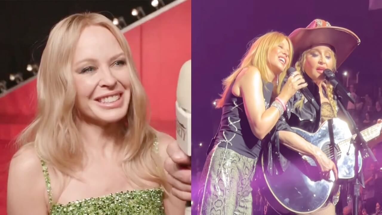 Kylie Minogue e l’ipotesi duetto con Madonna: “Forse, chi lo sa… vediamo, lo farei subito” (VIDEO)