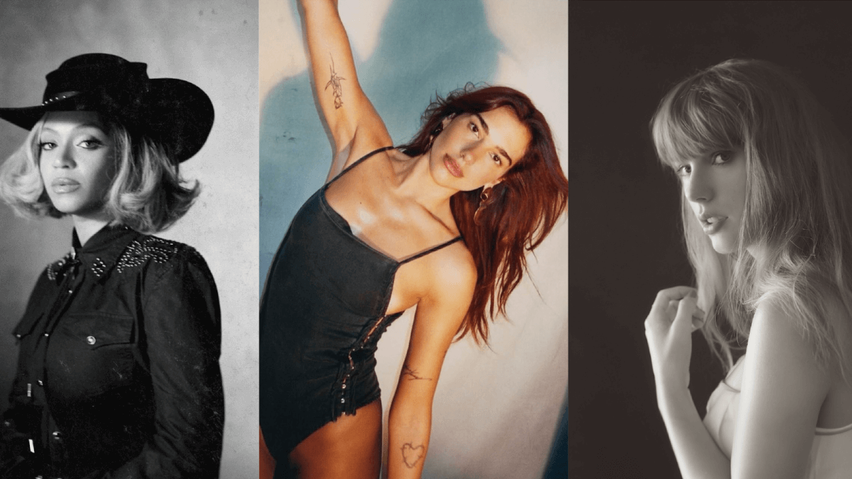 Beyoncé, Dua Lipa, Taylor Swift