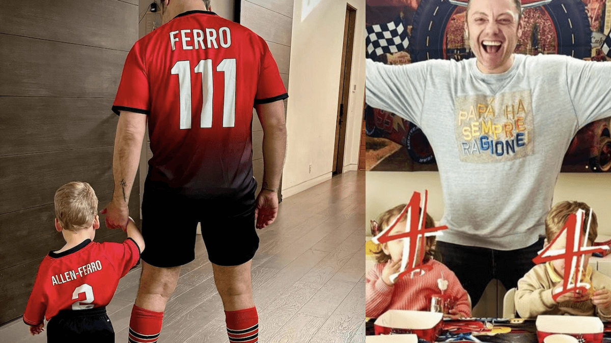 Tiziano Ferro porta suo figlio Andres alla scuola calcio di Alessandro Del Piero, la tenera foto social
