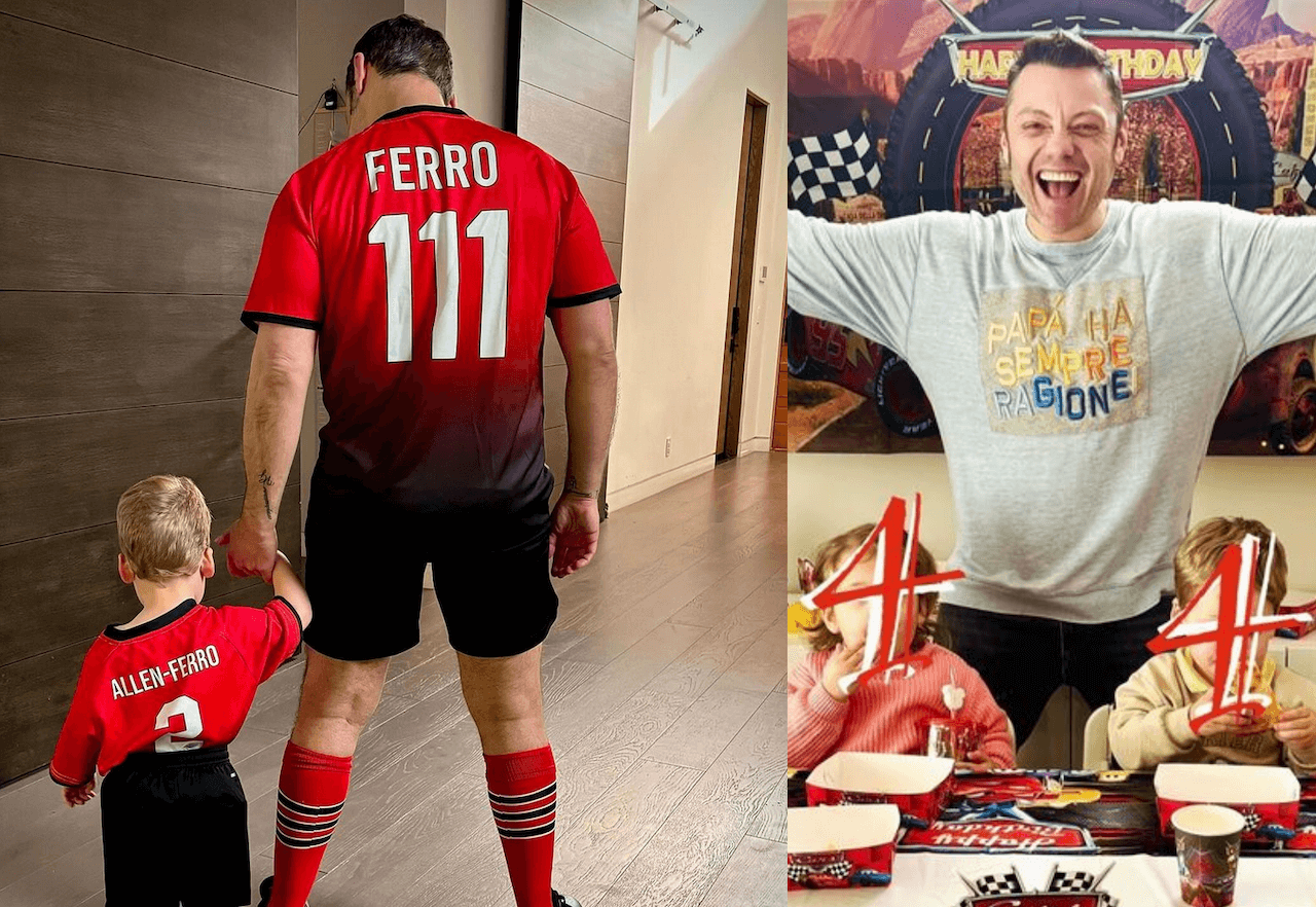 Tiziano Ferro porta suo figlio Andres alla scuola calcio di Alessandro Del Piero, la tenera foto social