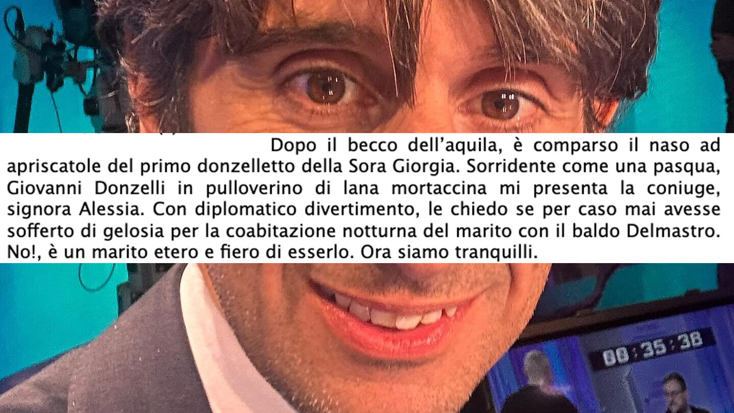 Foto Donzelli da instagram @giovadonze + screenshot del report di Dagospia.com
