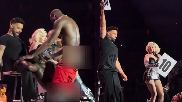 Ma Ricky Martin si è eccitato sul palco del Celebration Tour di Madonna? (VIDEO) - Ricky Martin sale sul palco del Celebration Tour di Madonna - Gay.it