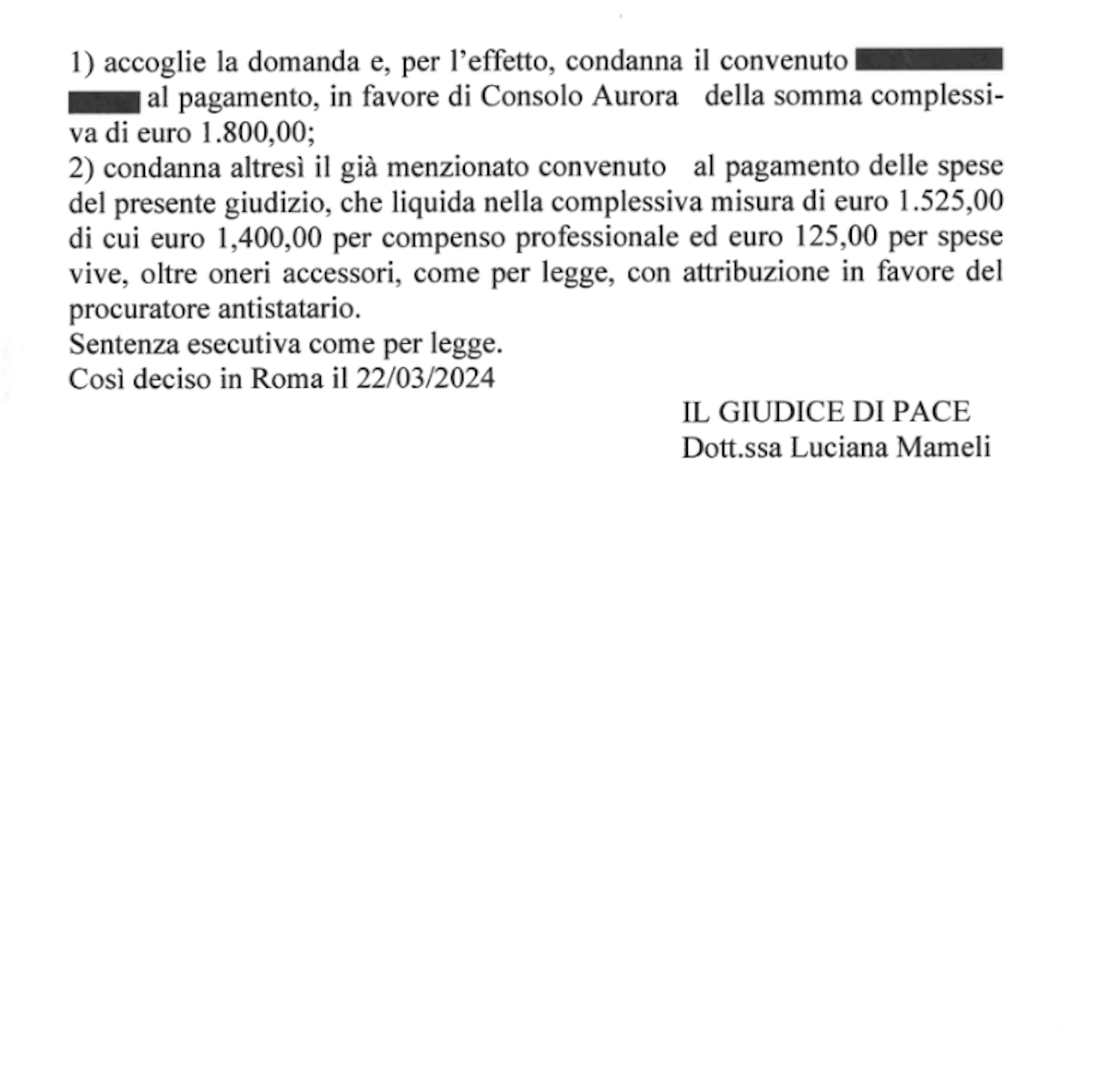 Insulti transfobici su Facebook nei confronti di Aurora Consolo, hater condannato a 1.800 euro di risarcimento - GdP Roma Sentenza n. 3383 2024 c - Gay.it