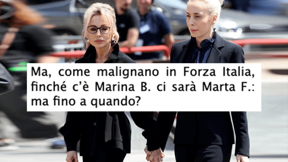 Le malignità di Forza Italia: Marta Fascina deve lasciare il partito, ma non finché c’è Marina B.