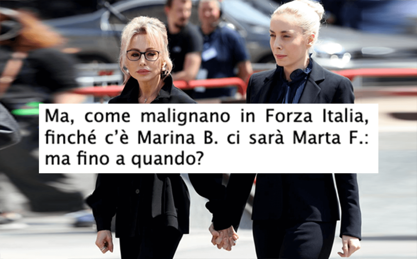 Le malignità di Forza Italia: Marta Fascina deve lasciare il partito, ma non finché c’è Marina B.