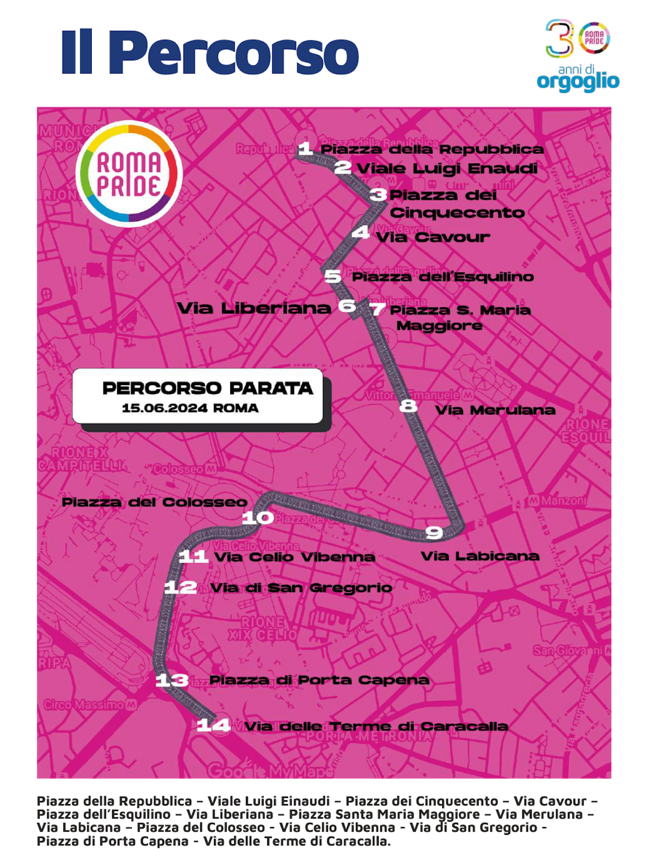 Roma Pride 2024, manifesto politico, nuovo percorso e via alla Pride Croisette con Patty Pravo - Percorso Roma Pride 2024 - Gay.it