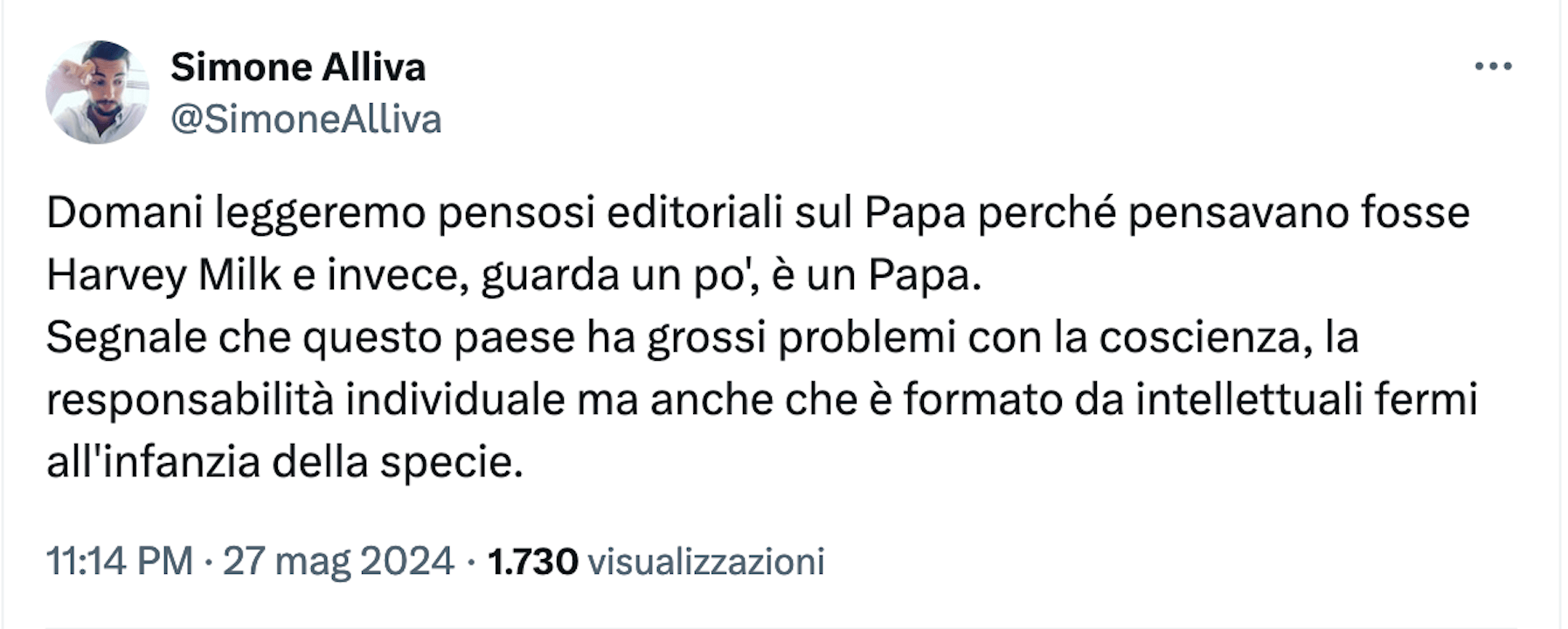 Papa Francesco e l'attacco ai seminaristi gay, le reazioni della comunità LGBTQIA+ italiana - Simone alliva - Gay.it