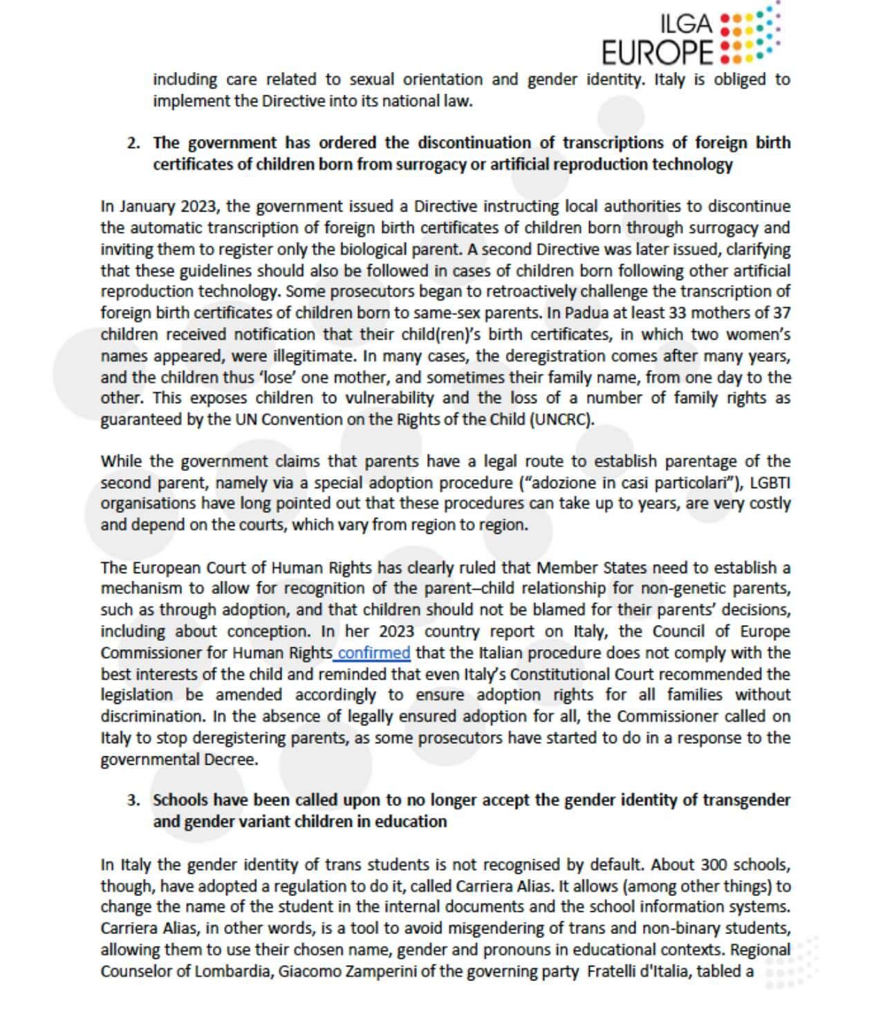 Lettera di Ilga ai leader italiani per il programma LGBTI+ #ComeOut4EU - 5 - Gay.it