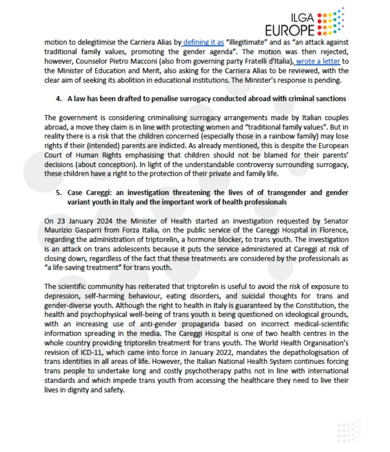 Lettera di Ilga ai leader italiani per il programma LGBTI+ #ComeOut4EU - 6 - Gay.it