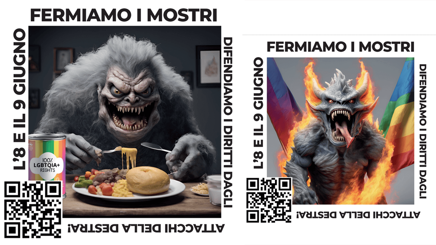 Arcigay Io Voto Adesivi Fermiamo i Mostri