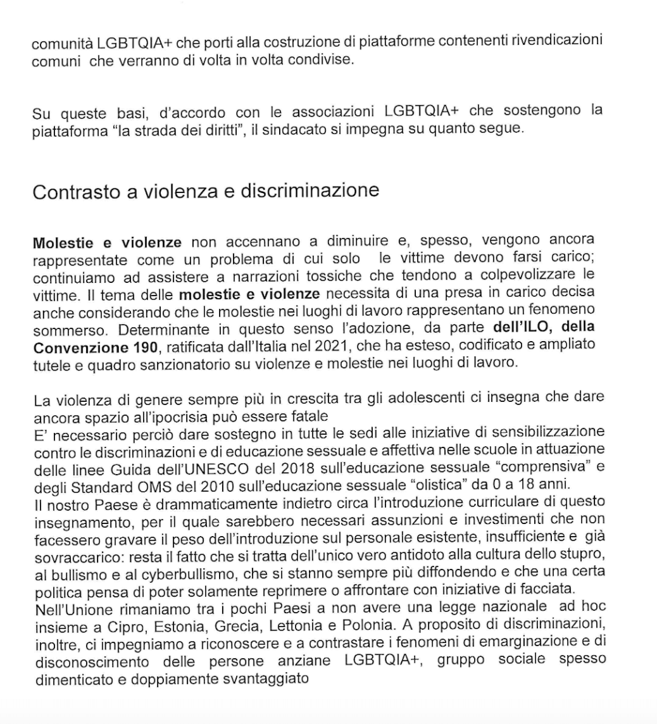 CGIL e associazioni LGBTQIA+ hanno sottoscritto un protocollo d'intesa per la difesa dei diritti - PROTOCOLLO DINTESA CGIL CON LE ASSOCIAZIOINI LGBTQIA 2 - Gay.it