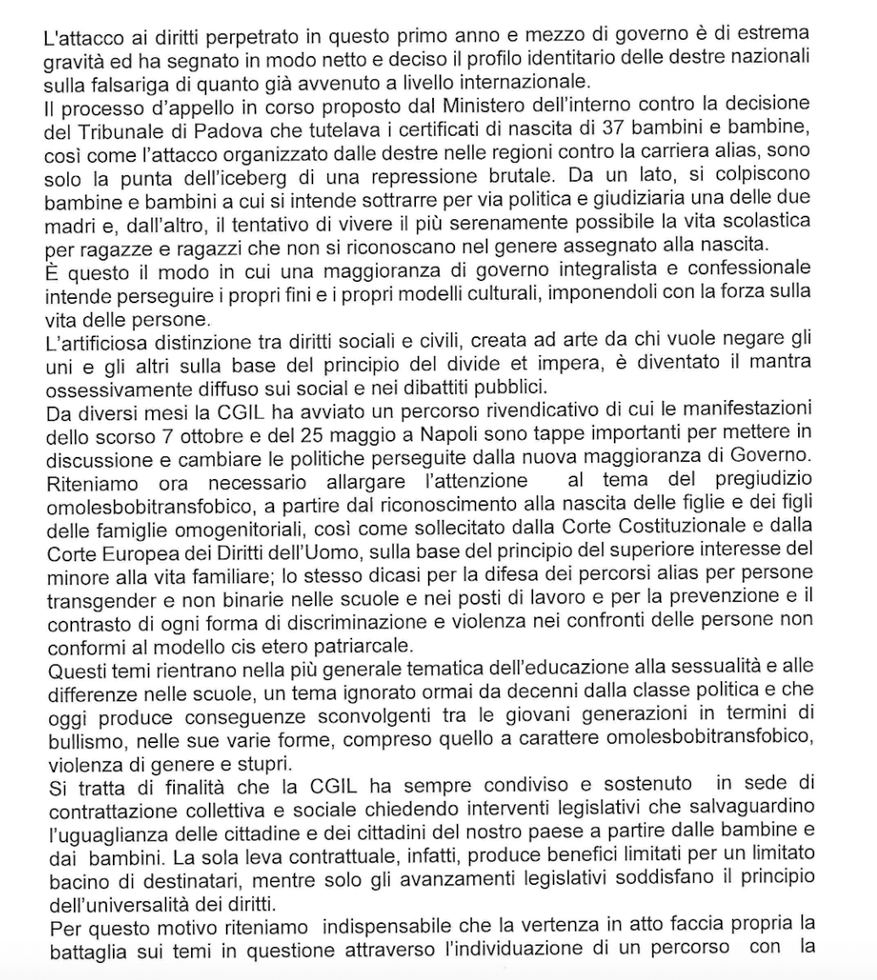 CGIL e associazioni LGBTQIA+ hanno sottoscritto un protocollo d'intesa per la difesa dei diritti - PROTOCOLLO DINTESA CGIL CON LE ASSOCIAZIOINI LGBTQIA - Gay.it