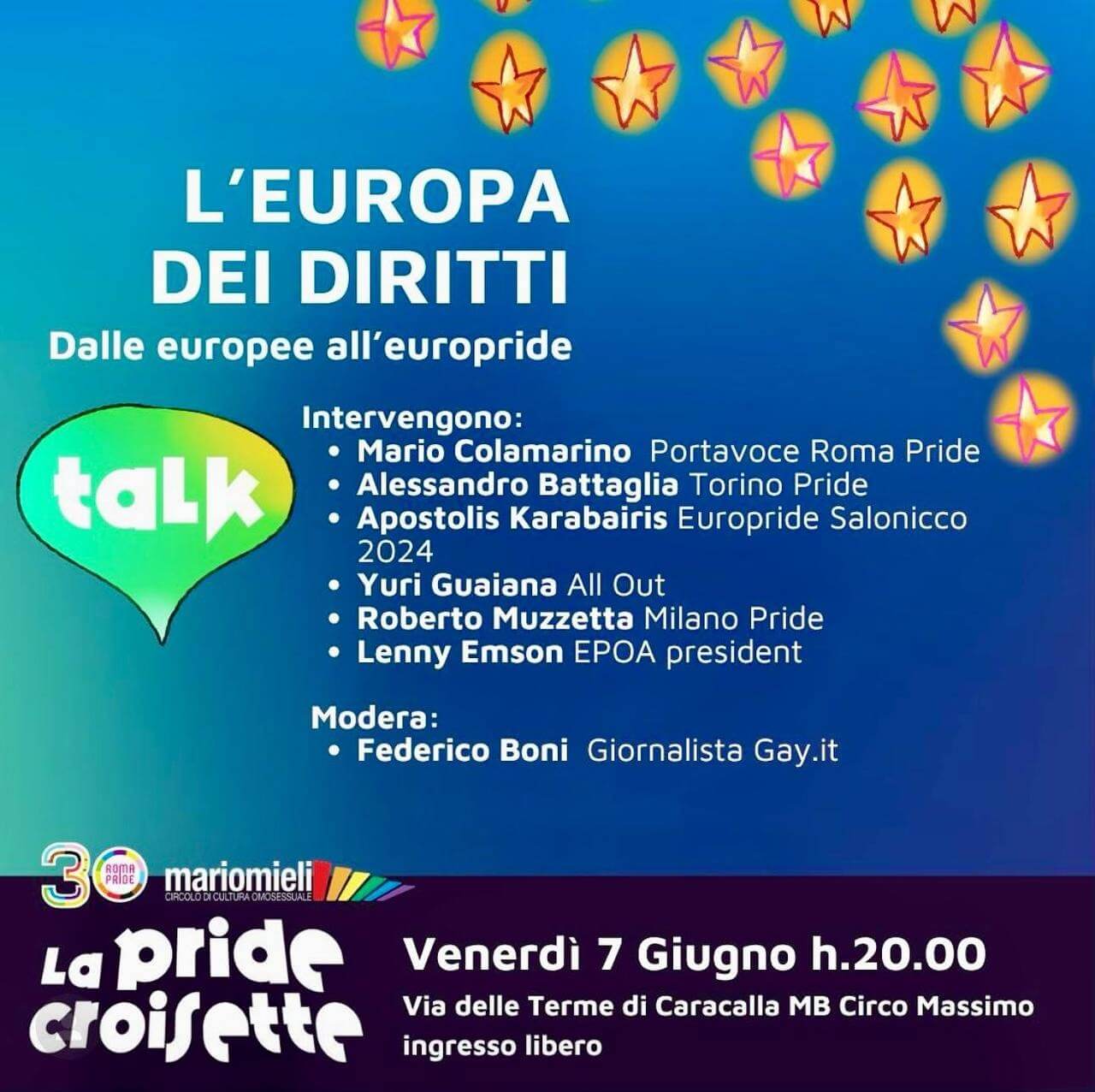 Roma Pride Croisette 2024, venerdì 7 maggio dibattito sull’Europa dei Diritti: "Dalle europee all’Europride" - Pride Croisette 2024 - Gay.it
