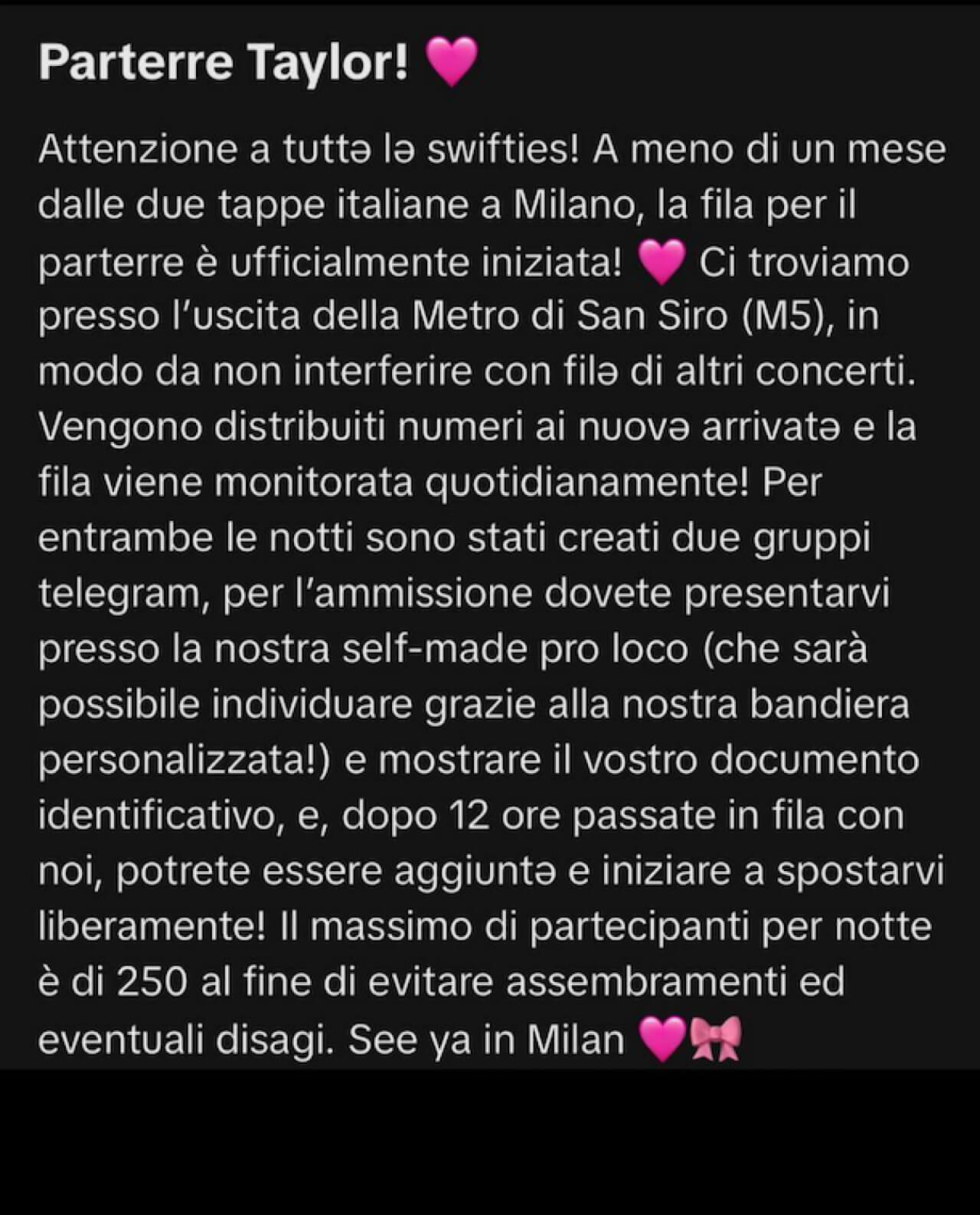 Taylor Swift Milano