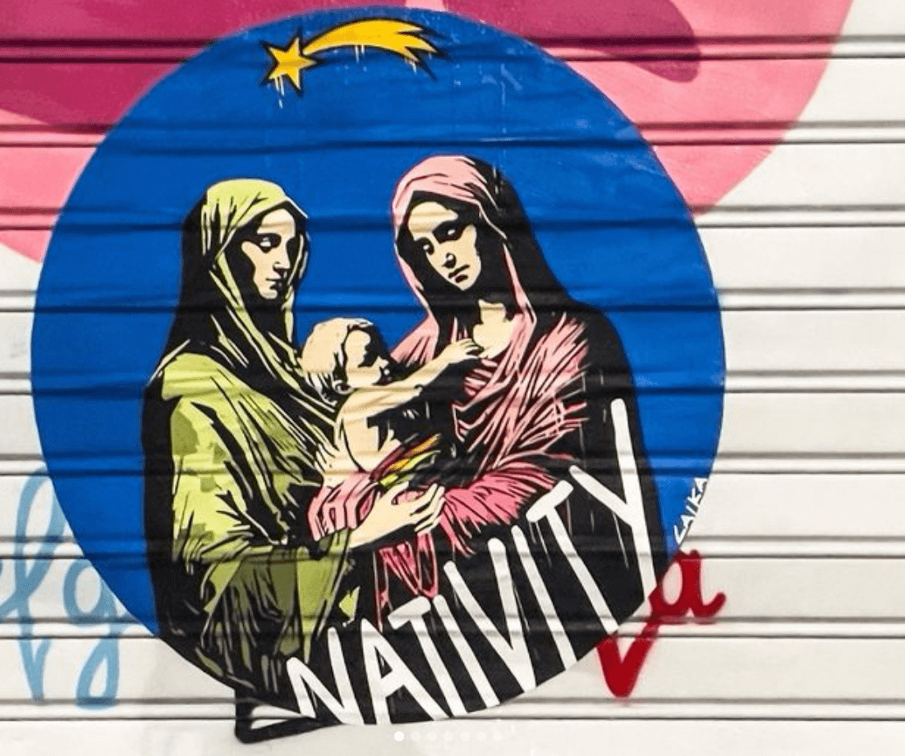 Intervista a Laika, autrice del gigantesco murale dedicato a Michela Murgia: "Per guardare al futuro insieme a lei" - Laika murale Madonne ProVita - Gay.it