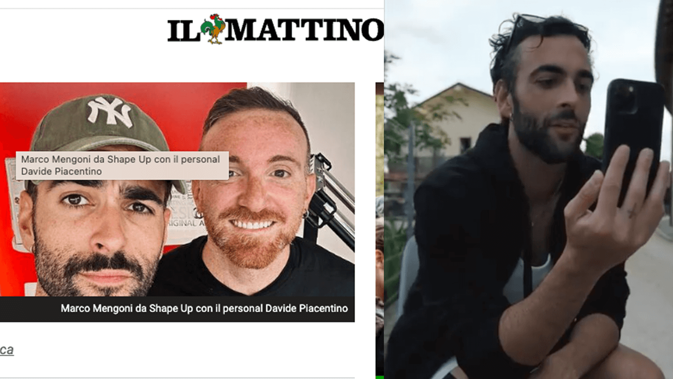 Marco Mengoni a Napoli con il personal trainer Davide Piacentino - screenshot dal sito de IL MATTINO