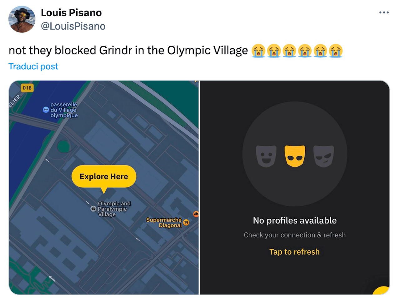 Parigi 2024, hanno bloccato Grindr nel villaggio Olimpico? - Parigi 2024 hanno bloccato Grindr nel villaggio Olimpico - Gay.it