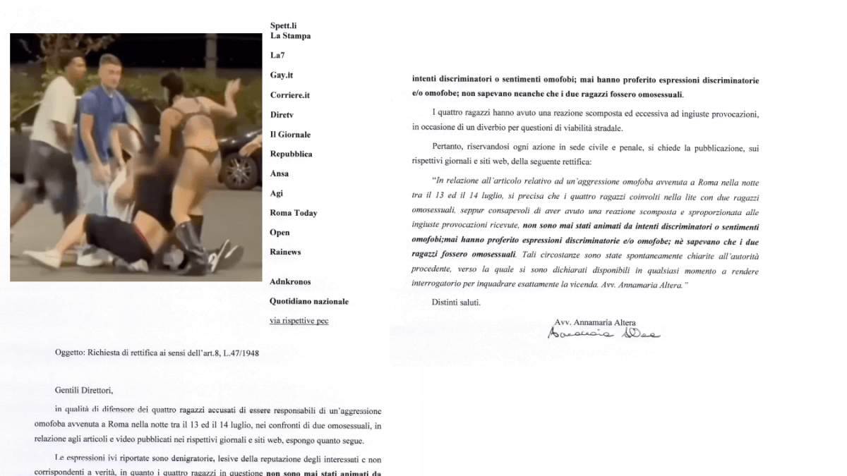 Pestaggio coppia gay a Roma, gli aggressori “Non abbiamo usato insulti omofobi”