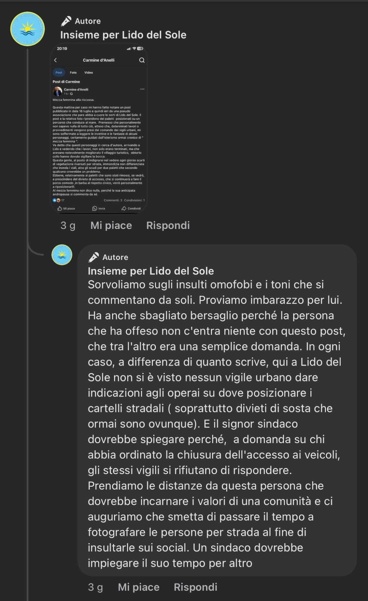 Carmine d'Anelli, insulti omotransfobici e sessisti dal sindaco di Rodi Garganico: "Mezza femmina" - Rodi Garganico - Gay.it