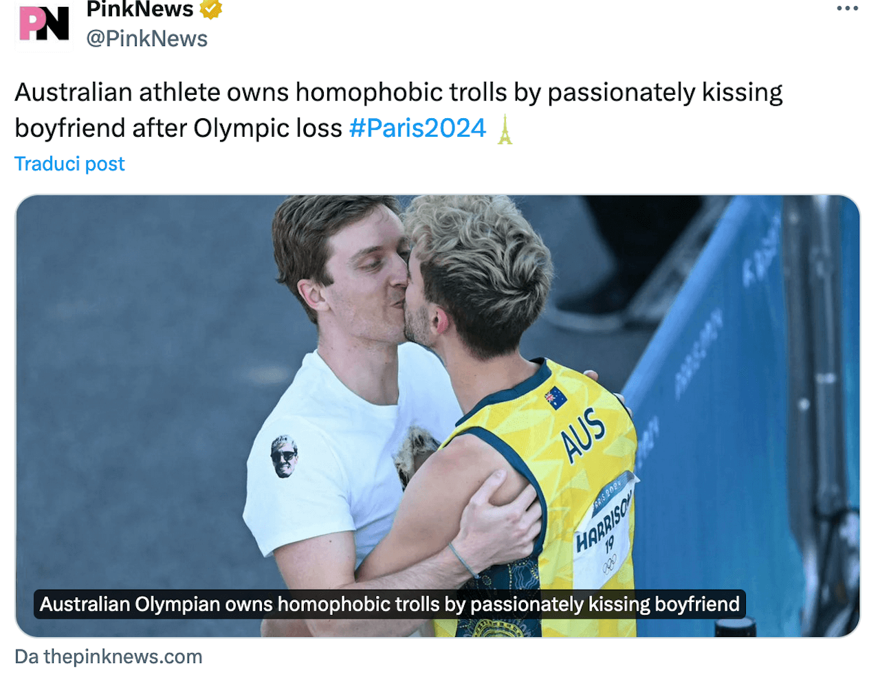 Parigi 2024, Campbell Harrison manca la qualificazione alla finale e corre a baciare il fidanzato Justin - Campbell Harrison 1 - Gay.it