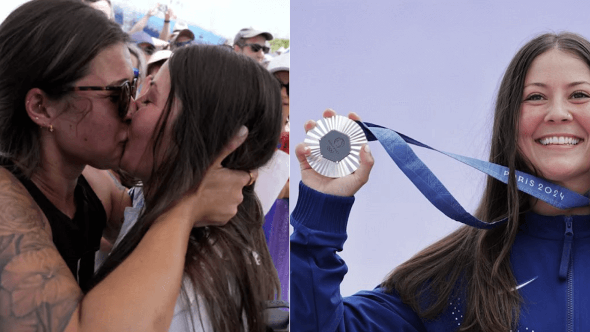 Perris Benegas, la ciclista BMX vince l’argento a Parigi 2024 e a fine gara bacia l’amata