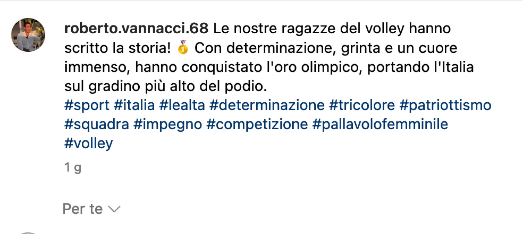 Vannacci commenta la vittoria del volley femminile