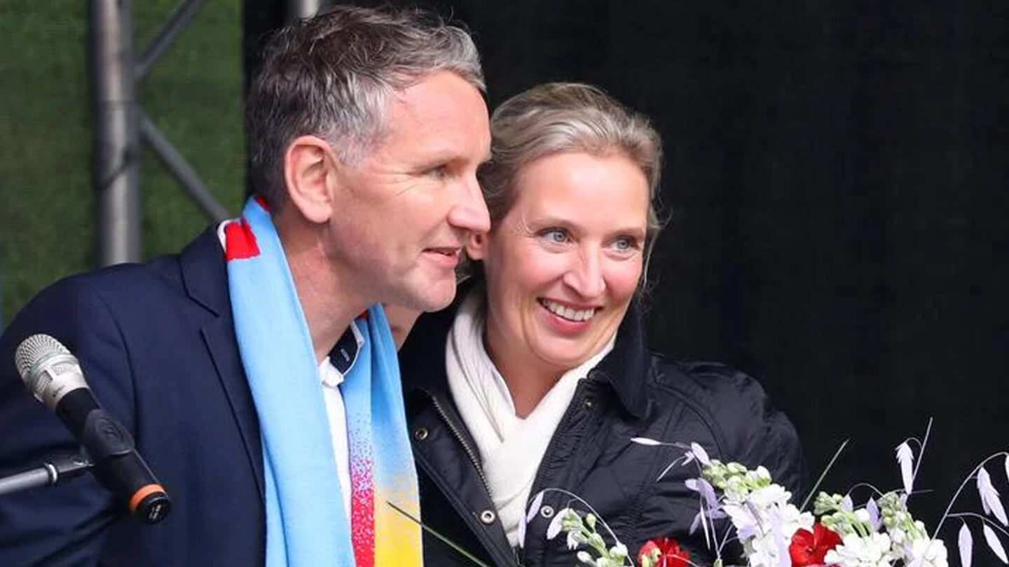 Alice Weidel con Björn Höcke, esponente AfD in Turingia e vicino ai movimenti neonazisti.