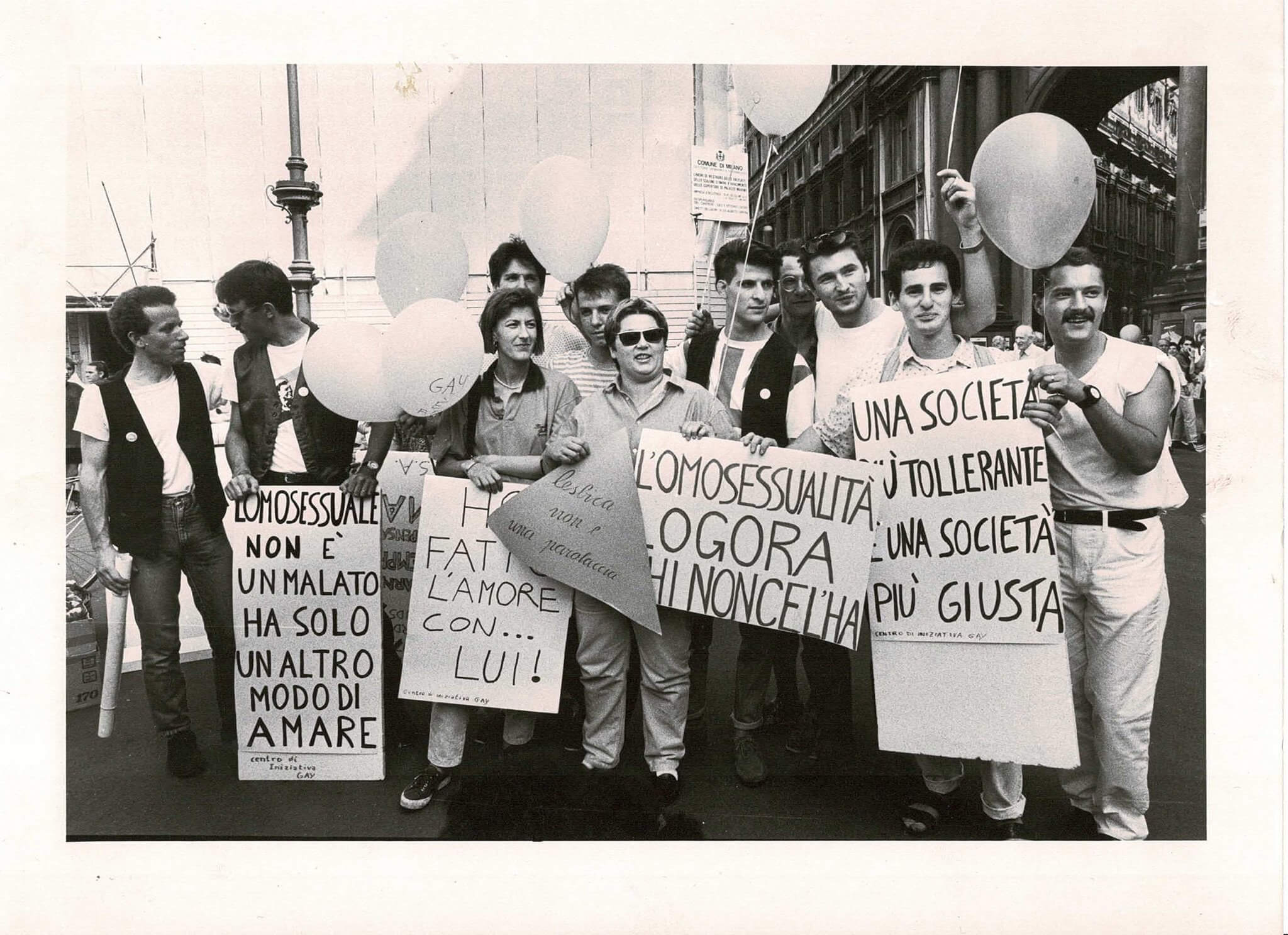 Attivisti CIG anni ottanta, forty & fabulous, mostra manifesti LGBTIQ+ Milano Arcigay