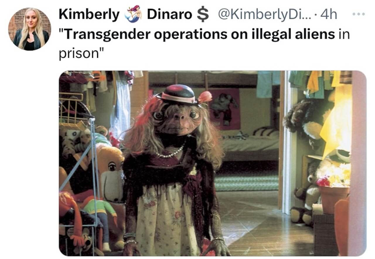 Donald Trump e i deliri su Kamala Harris che "vuole effettuare operazioni trans agli alieni illegali in prigione” diventano esilaranti meme - Donald Trump e i deliri su Kamala Harris che vuole effettuare 22operazioni trans agli alieni illegali in prigione22 diventano esilarante meme 7 - Gay.it
