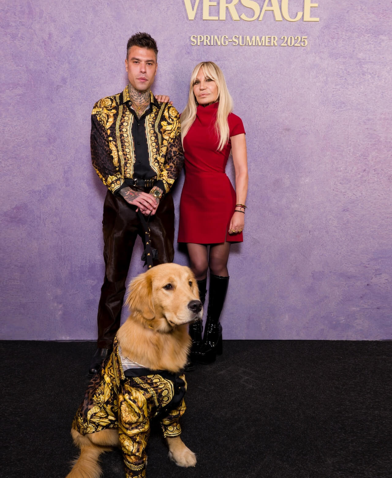 Fedez con Donatella Versace