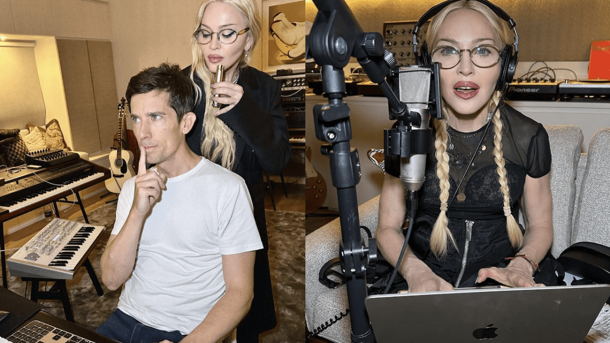 Madonna è tornata con Confessions II, parla Stuart Price: "È sempre proiettata al futuro, nessuno è come lei" - Madonna in studio di registrazione con Stuart Price - Gay.it